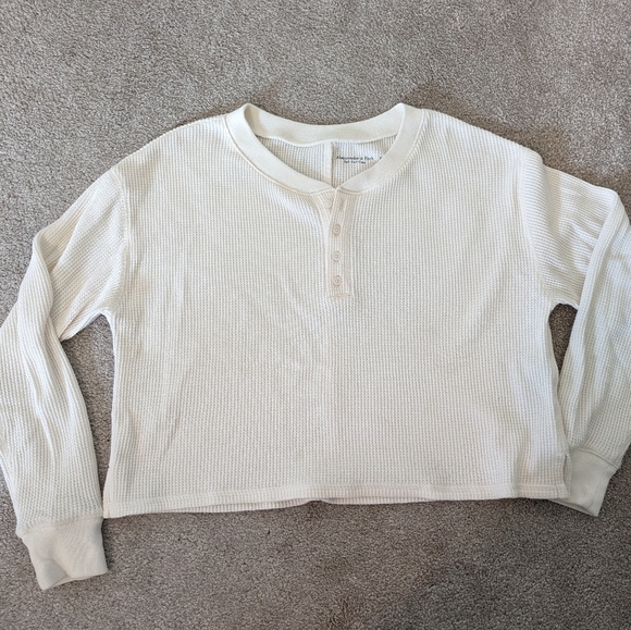Abercrombie waffle henley cropped tee - Picture 1 of 4